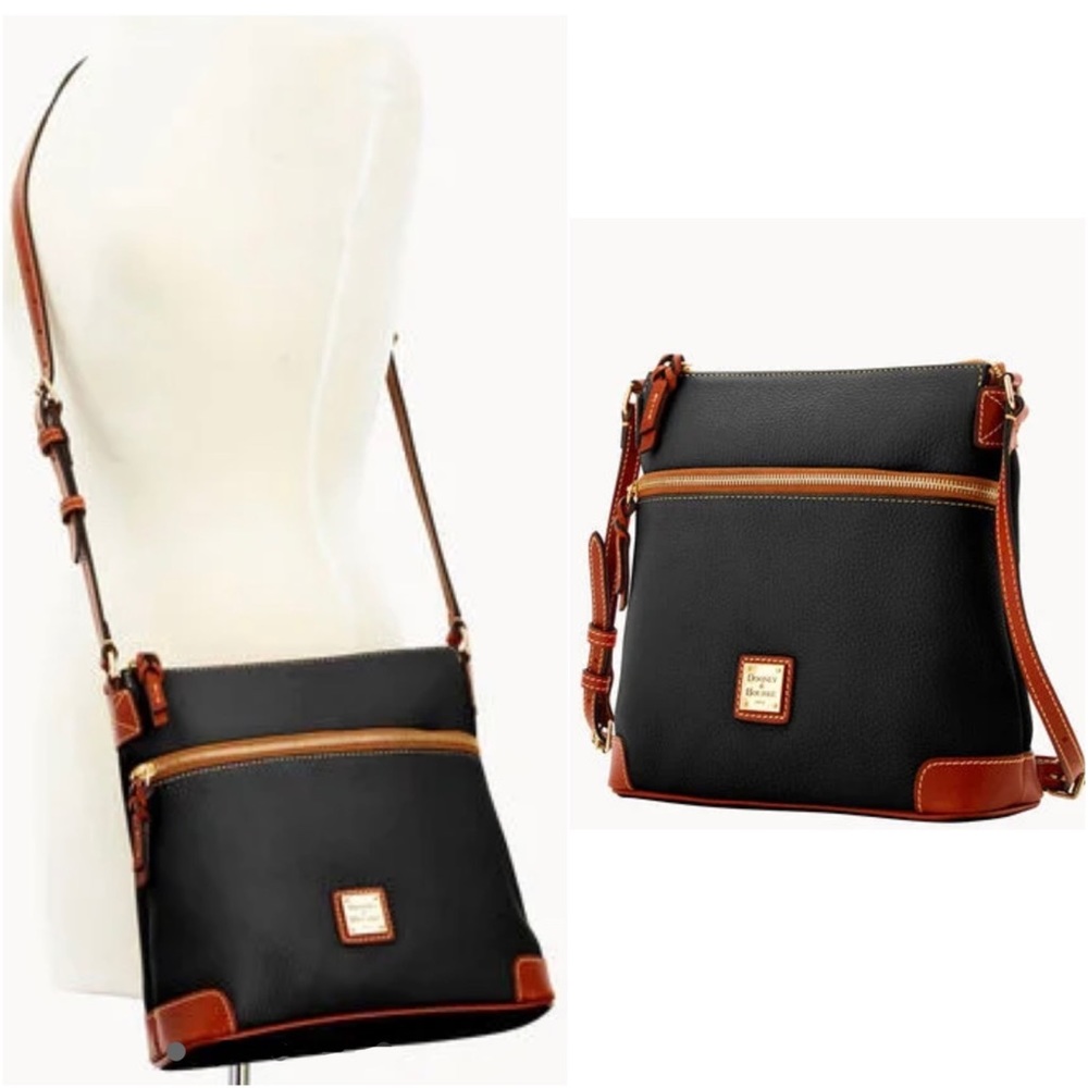 NWT! Dooney & Bourke Black Pebble Grain Leather Crossbody Bag